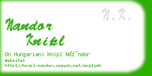 nandor knipl business card